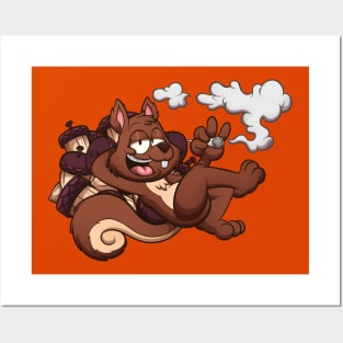 Squirrel Smoking A Joint Posters and Art